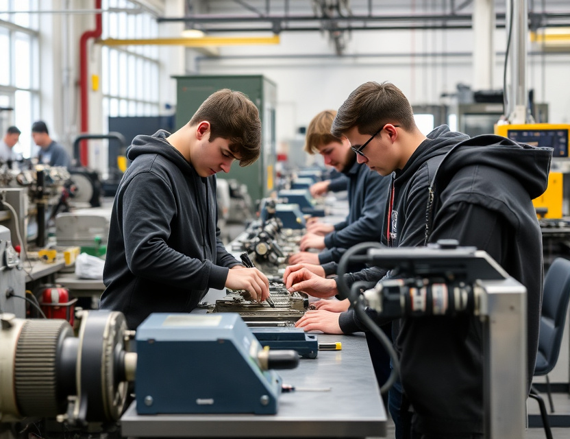 Students working in workshop